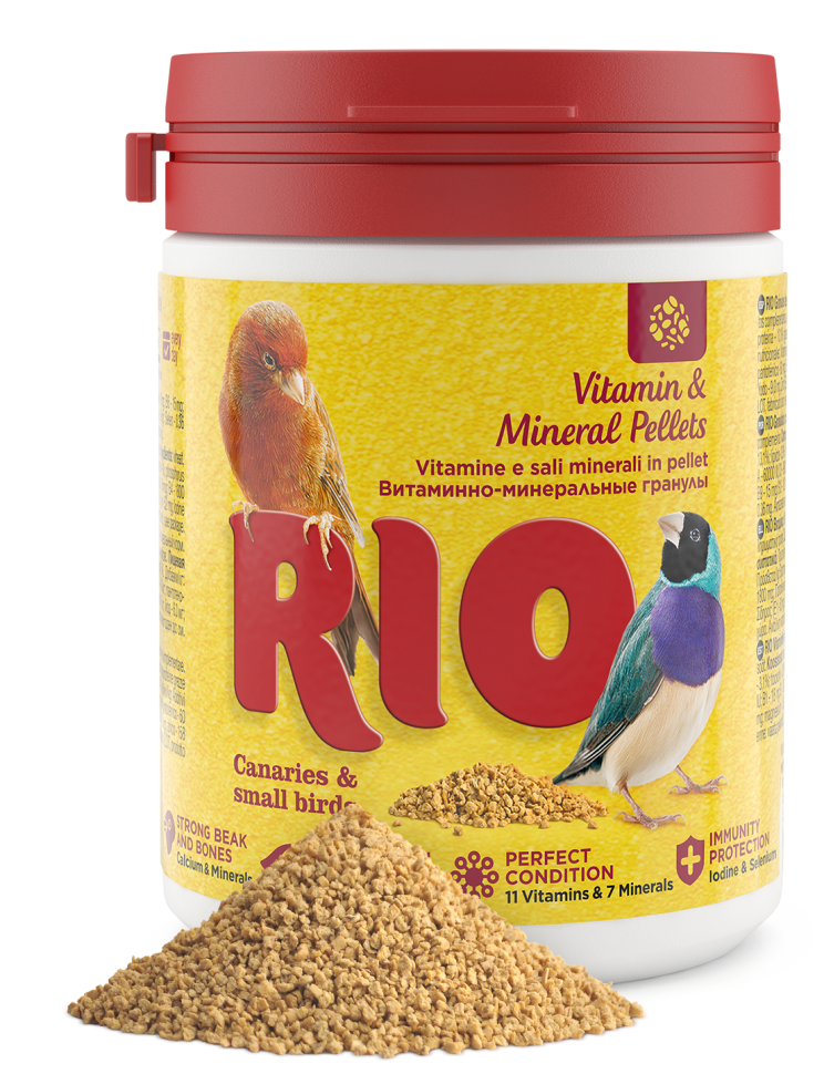 RIO Витаминно-минеральные гранулы для канареек, экзотов и других мелких птиц, 120 гр.