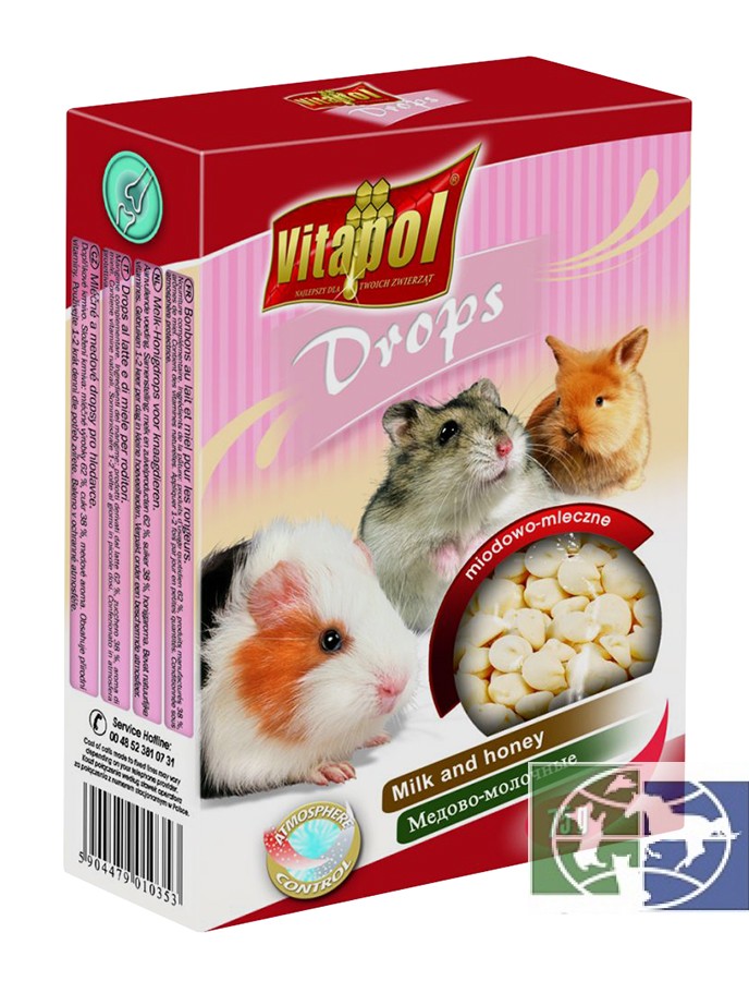 Vitapol Drops Snack молочно-медовые дропсы для грызунов, 75 гр., арт. ZVP-1035