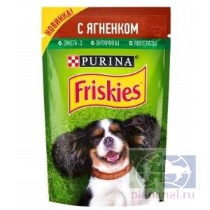 Friskies: Консервы для взрослых собак c ягненком в подливе, 85 гр.
