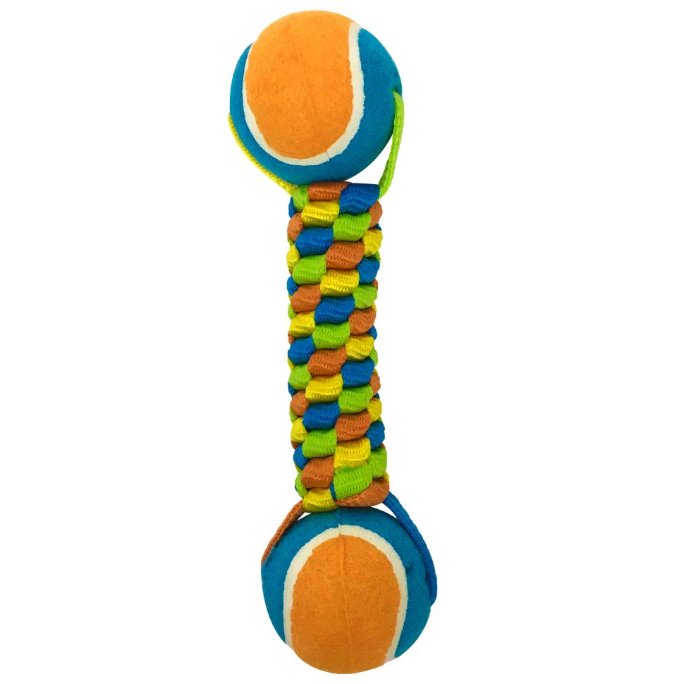 Petpark: игрушка для собак, Плетенка с двумя теннисными мячами, 6 см