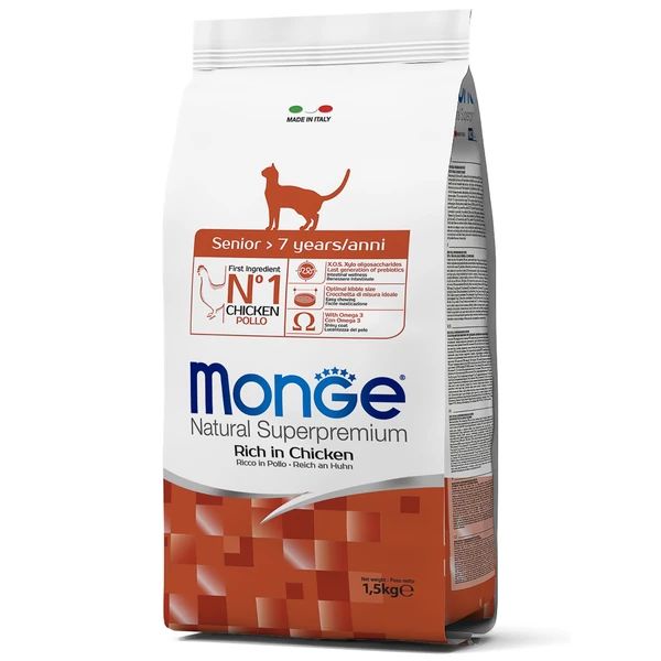 Monge: Cat Senior, корм для пожилых кошек, 1,5 кг
