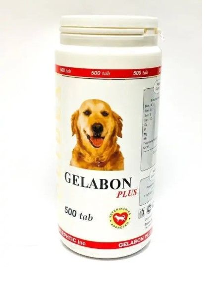 Polidex: Gelabon Plus / Гелабон плюс витаминно-минеральный комплекс для собак для профилактики и лечения заболеваний суставов, костей, хрящевой и соединительной тканей, 500 табл.