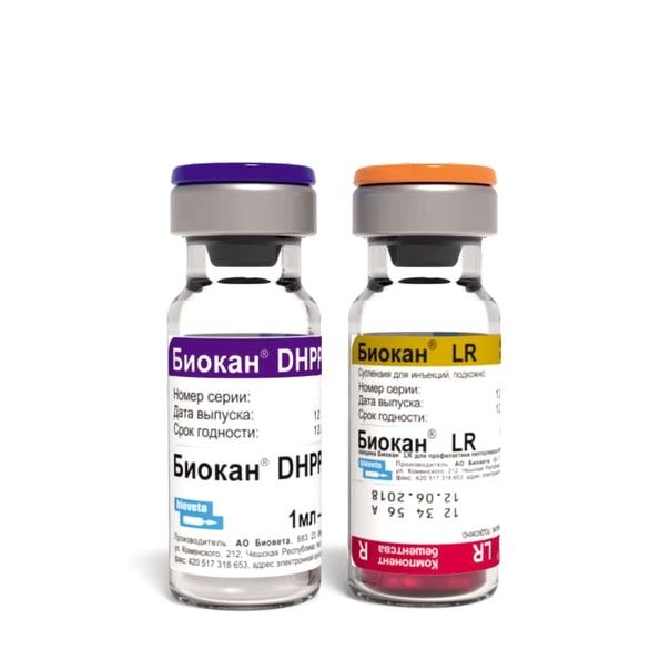 Вакцина Bioveta Биокан DHPPi+LR для собак 1 доза
