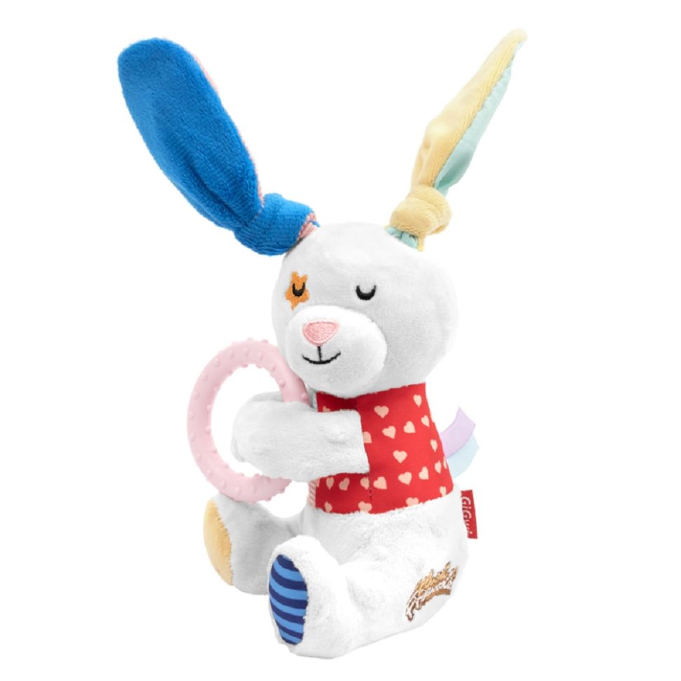 GiGwi: Заяц с кольцом, игрушка для собак, серия PLUSH FRIENDZ, 17 см