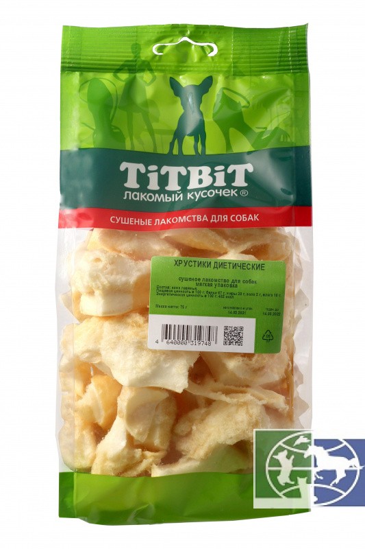 TiTBiT: хрустики диетические для собак (мягкая упаковка), 75 гр.