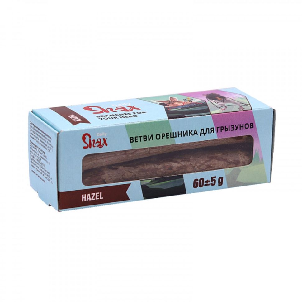 Snax Daily Снекс Дэйли Ветви орешника для изгрызания для грызунов 60 гр.