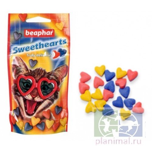Beaphar: Лакомство Sweethearts для кошек и котят, 150 табл.
