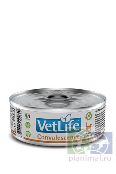 Vet Life Cat Convalescence влажный корм для взрослых кошек в период выздоровления, паштет, 85 гр.