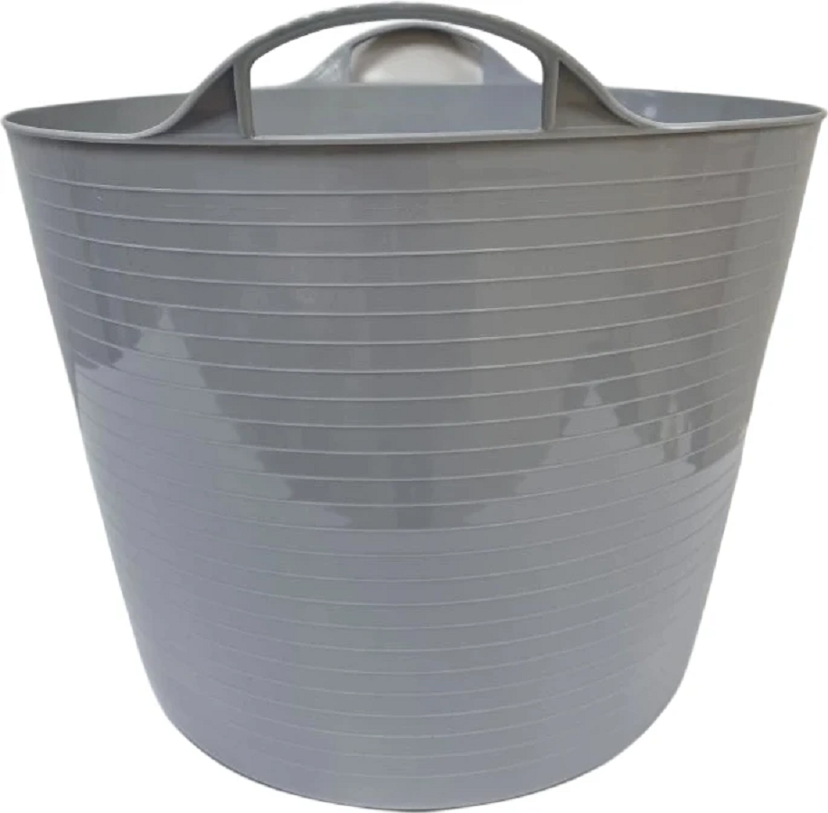 Тазик - кормушка гибкий 42 л с ручками, из пищевого пластика, D дна 34 см, верх 46 см, h= 34 см, резина 3,5 мм, Китай