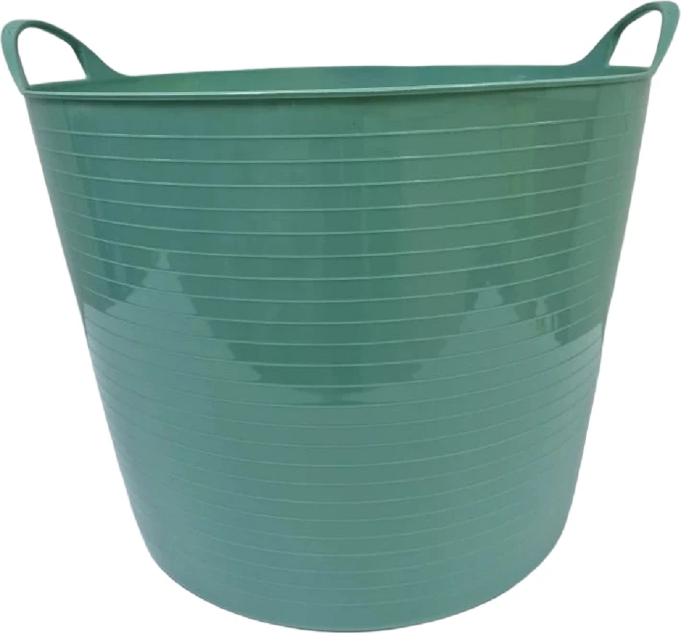 Тазик - кормушка гибкий 42 л с ручками, из пищевого пластика, D дна 34 см, верх 46 см, h= 34 см, резина 3,5 мм, Китай