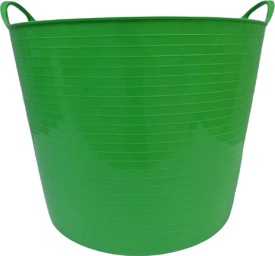 Тазик - кормушка гибкий 42 л с ручками, из пищевого пластика, D дна 34 см, верх 46 см, h= 34 см, резина 3,5 мм, Китай