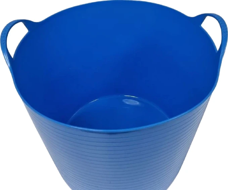 Тазик - кормушка гибкий 42 л с ручками, из пищевого пластика, D дна 34 см, верх 46 см, h= 34 см, резина 3,5 мм, Китай