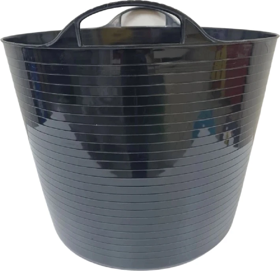 Тазик - кормушка гибкий 42 л с ручками, из пищевого пластика, D дна 34 см, верх 46 см, h= 34 см, резина 3,5 мм, Китай