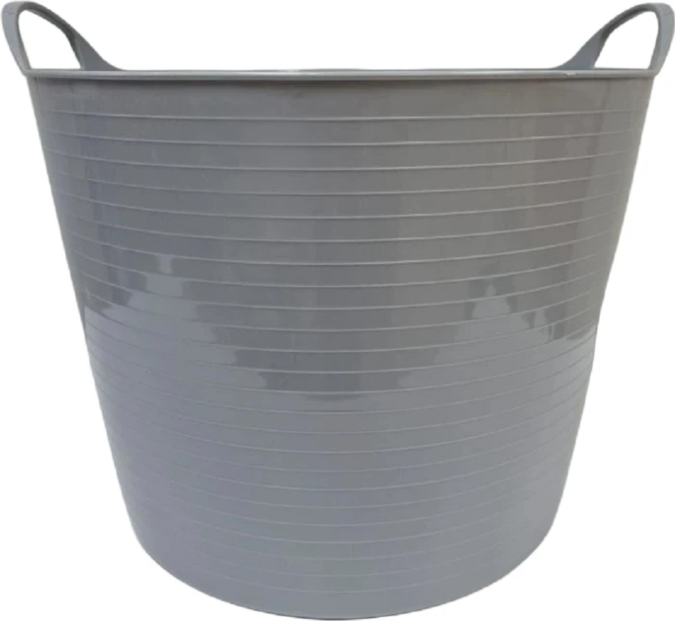 Тазик - кормушка гибкий 42 л с ручками, из пищевого пластика, D дна 34 см, верх 46 см, h= 34 см, резина 3,5 мм, Китай