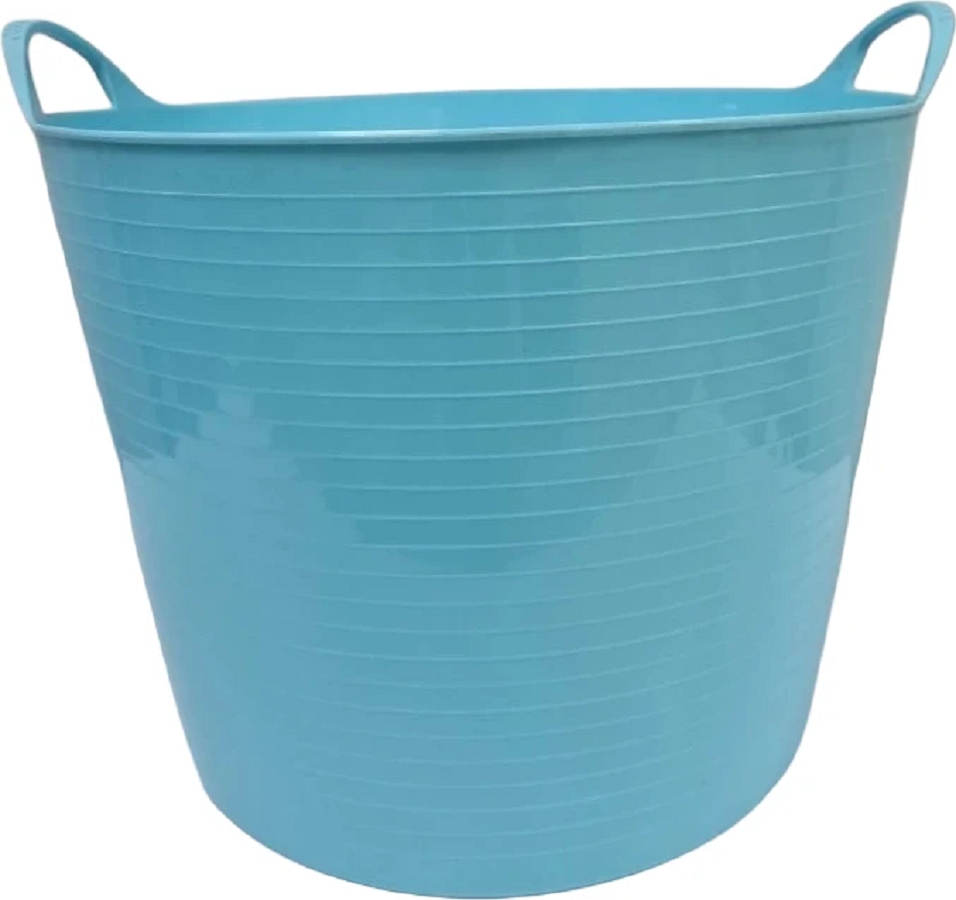 Тазик - кормушка гибкий 42 л с ручками, из пищевого пластика, D дна 34 см, верх 46 см, h= 34 см, резина 3,5 мм, Китай