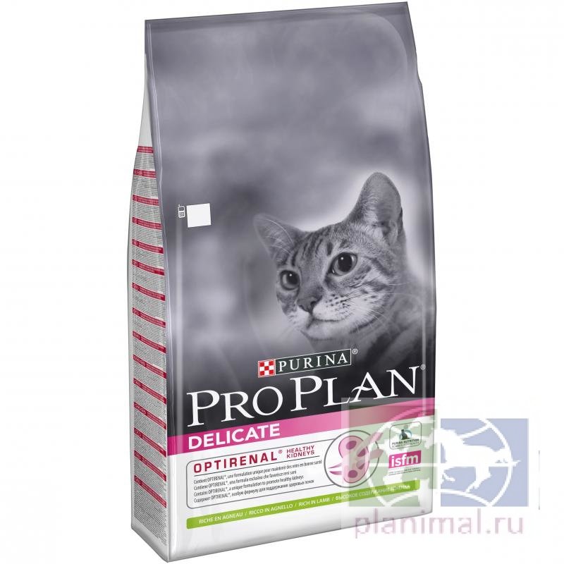 Сухой корм Purina Pro Plan Delicate для кошек с чувствительным пищеварением, ягненок, 7 кг
