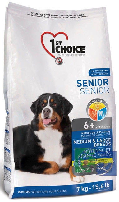 1st Choice Senior сухой корм для пожилых собак от 6 лет средних и крупных пород (с курицей), 7 кг
