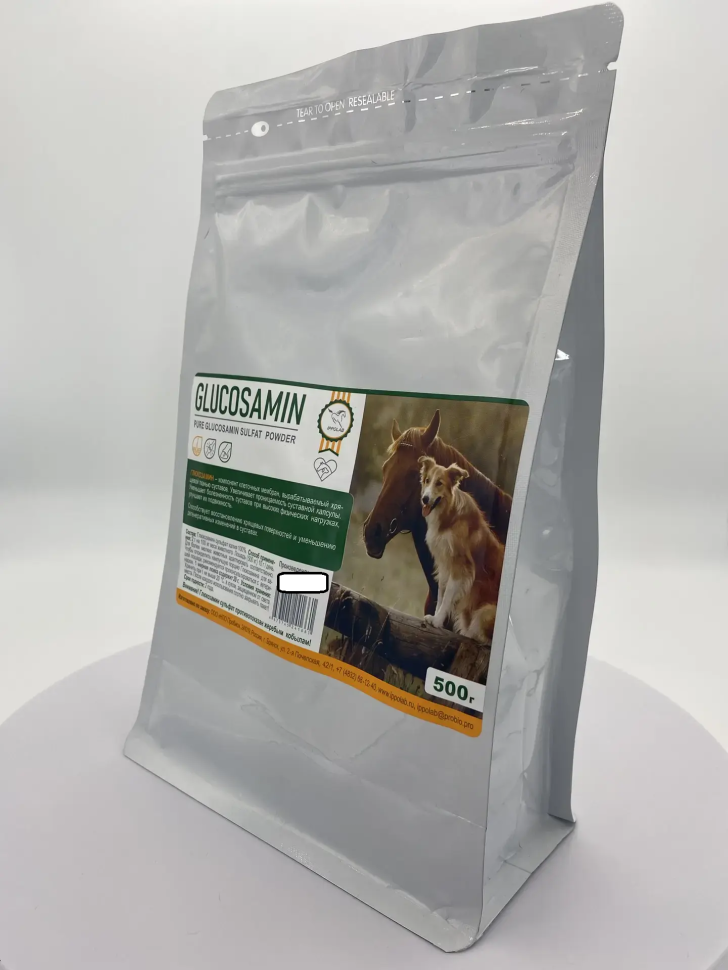 Пробио: Glucosamin / Глюкозамина сульфат, комплексная поддержка суставов и связок, порошок, эко-пак 500 гр.