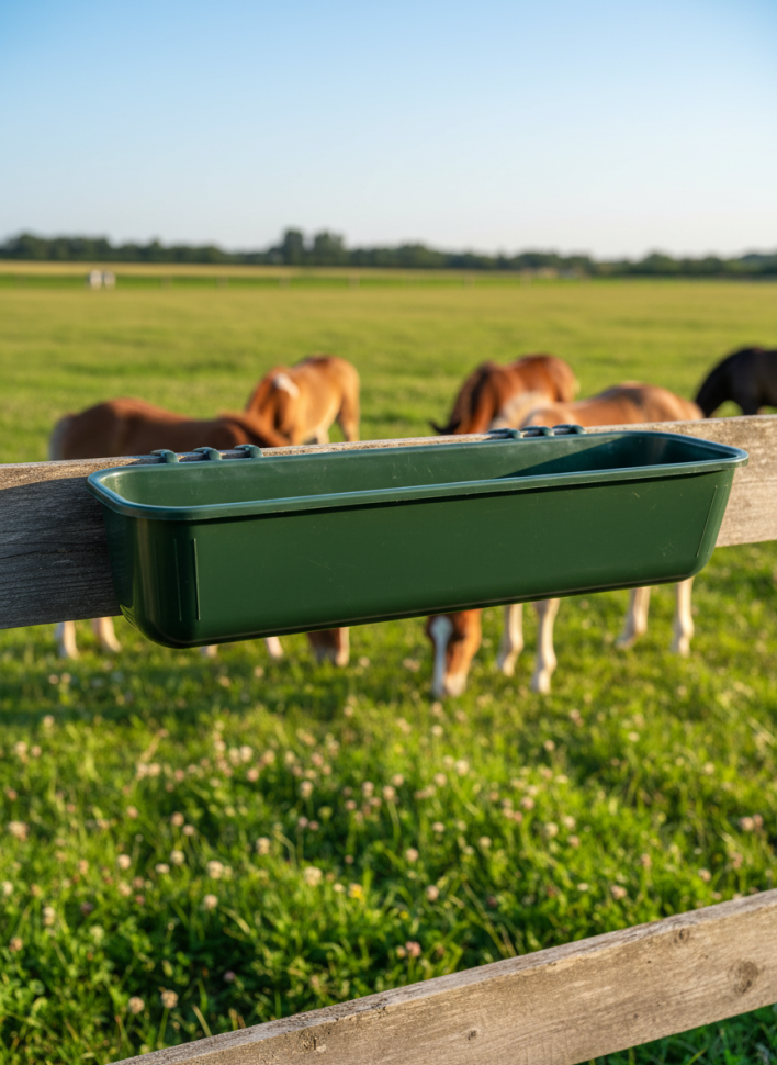 Кормушка подвесная длинная усиленная, армированный стекловолоконный пластик,  42 - 44 л., ширина 100 см, глубина 35 см, Китай