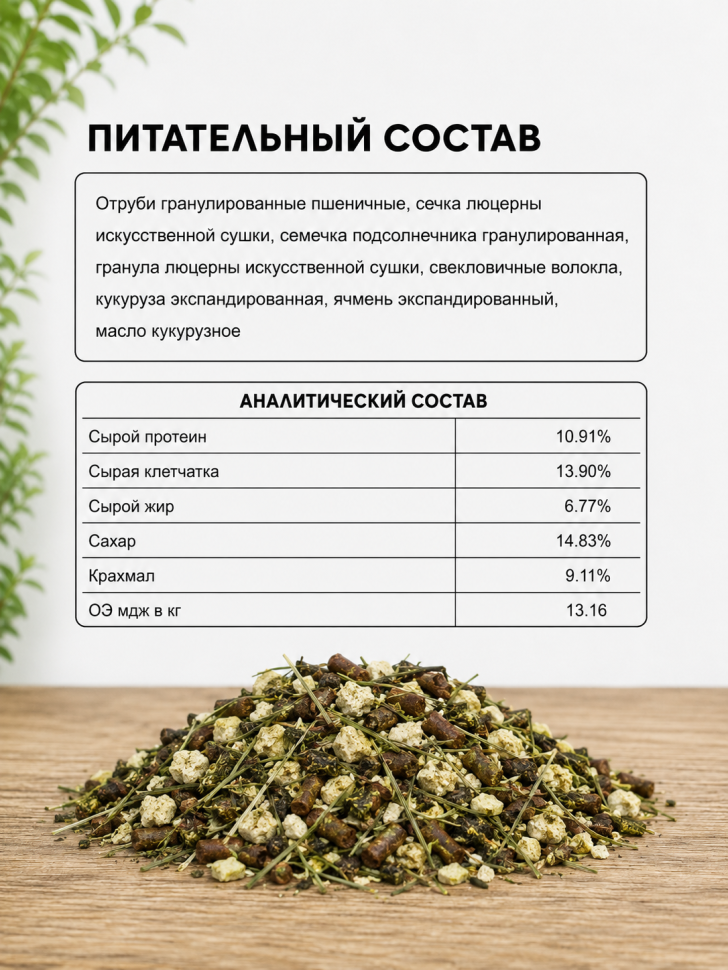 Be:Natu ОптиГран микс, клетчатка и легкая энергия, корм для лошадей, 20 кг