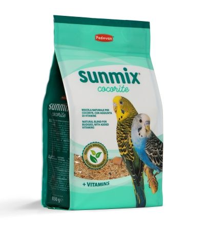 Padovan Sunmix Cocorite комплексный основной корм для волнистых попугаев с витаминами и бисквитом, 850 гр.