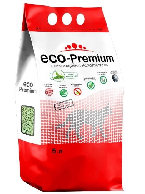 ECO Premium Зеленый чай наполнитель древесный  1,9 кг 5 л