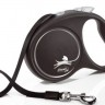 Flexi рулетка Black Design L (до 50 кг) 5 м лента черный/серебро