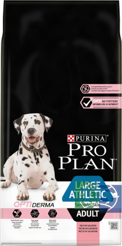 Pro Plan корм для собак крупных пород с атлетическим телосложением чувствительная кожа на лососе, 14 кг