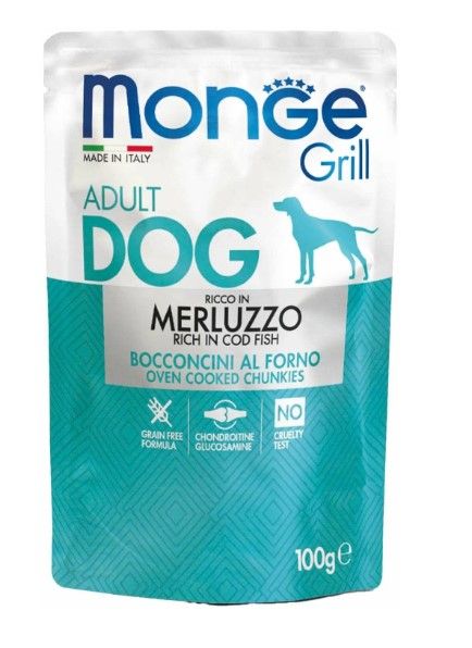 Monge Dog Grill Pouch паучи для собак треска 100г