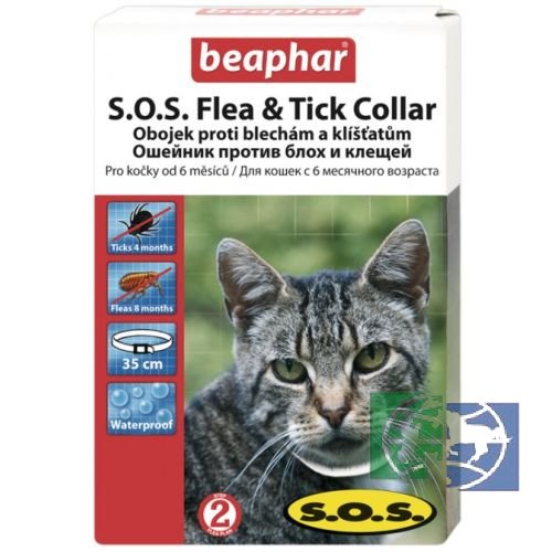 Beaphar: ошейник от блох "S.O.S." д/кошек