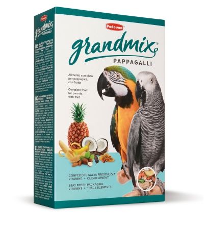 Padovan GRANDMIX Pappagalli комплексный корм для крупных попугаев: амазон, жако, какаду, ара, 600 гр.