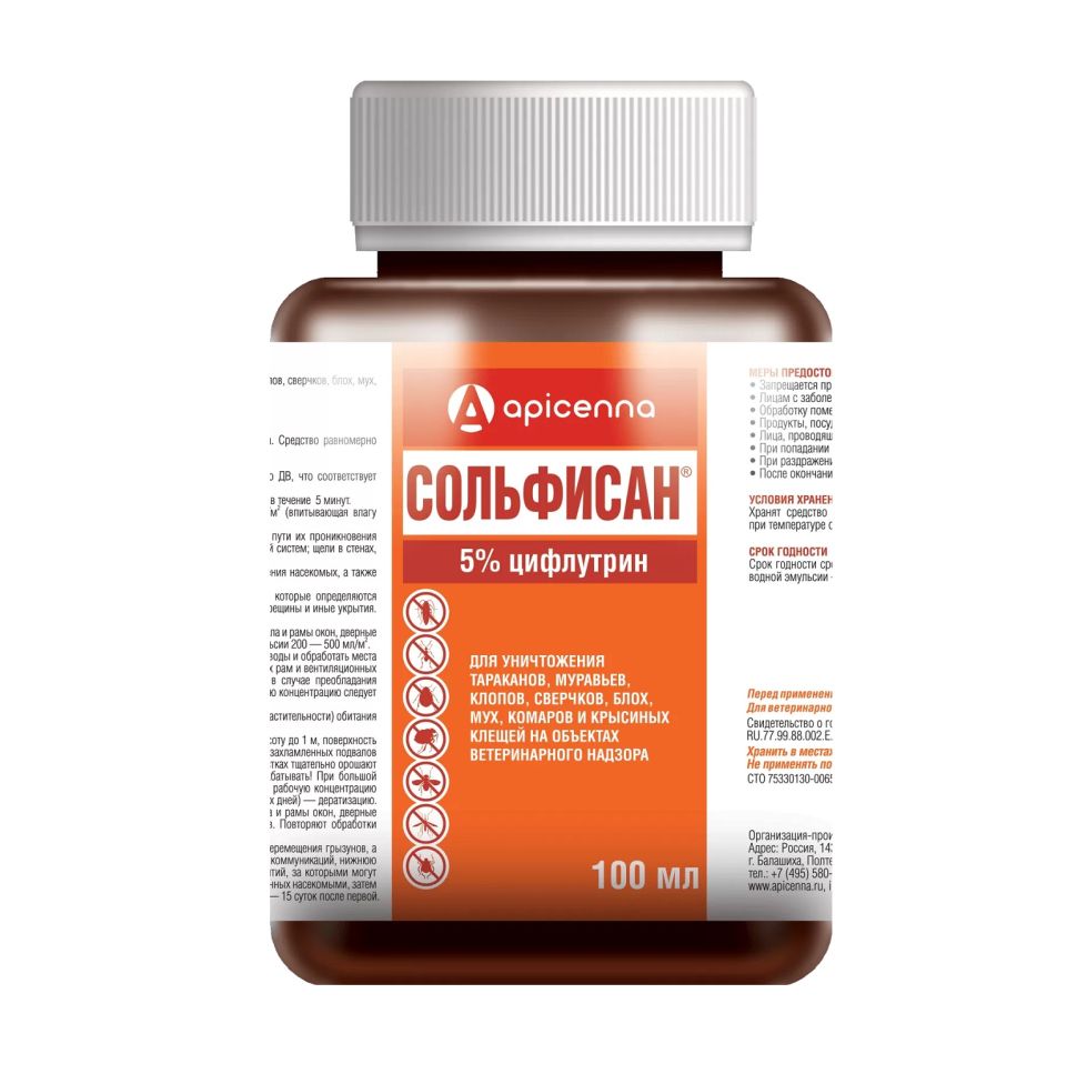 Apicenna: Сольфисан, инсектоакарицидный препарат, 100 мл