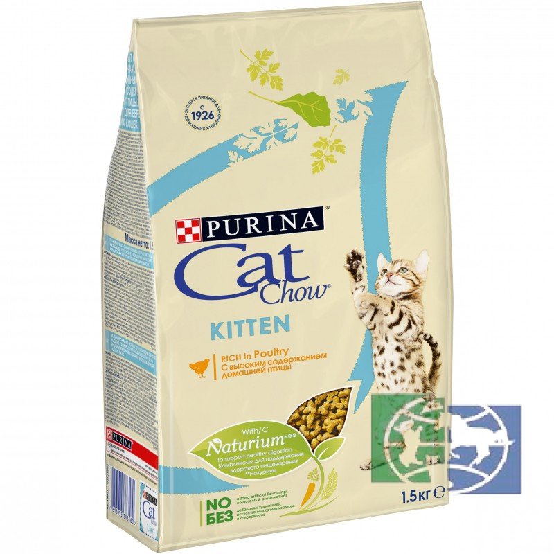 Сухой корм для котят, беременных и кормящих кошек Purina Cat Chow, домашняя птица, 1,5 кг