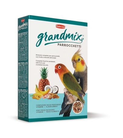 Padovan GRANDMIX Parrocchetti комплексный корм для средних попугаев: неразлучники, кареллы, 400 гр.