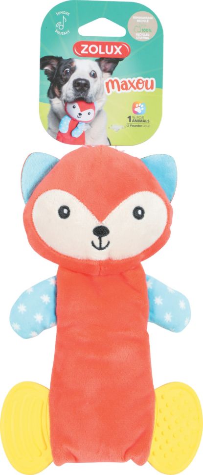 Zolux: Плюшевая игрушка с пищалкой и элементами EVA Хитрый лис, 21,5 см, 480166ORA
