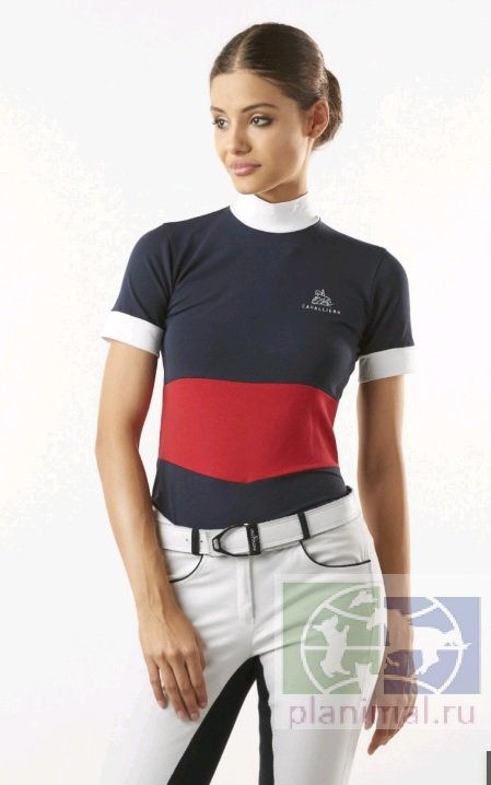 Сavalliera: Рубашка для выступлений с коротким рукавом EMPIRE, темно-синий/красный, р-р М, 172-311402