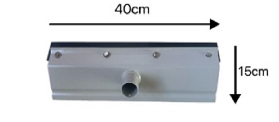 Скребок для твердого и жидкого навоза, металл, суперпрочная резина 6,5 мм, 40 х 15 см, без ручки, Китай