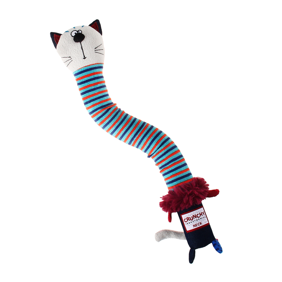 GiGwi: игрушка Кот с пищалкой с хрустящей трансформирующейся шеей, для собак 