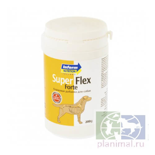 Inform Nutrition: Супер Флекс Форте, кормовая добавка в форме порошка для поддержки суставов и хрящей, после травмы собак и кошек, 200 гр.