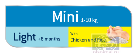 Advance корм для собак малых пород с курицей и рисом, контроль веса Mini Light, 0,8 кг