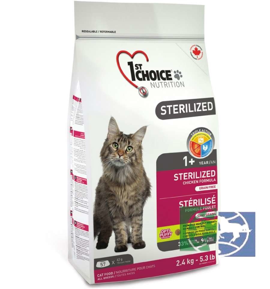 1st Choice Sterilized «Курица с бататом» сухой корм для стерилизованных взрослых кошек, 5 кг
