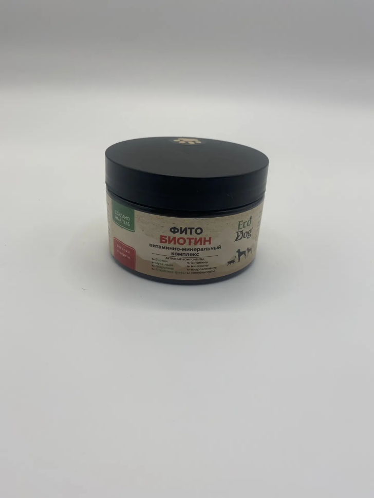 Идальго: ЭкоДог Фито Биотин, витамин В9 для шерсти, кожи и когтей собак, 150 гр.