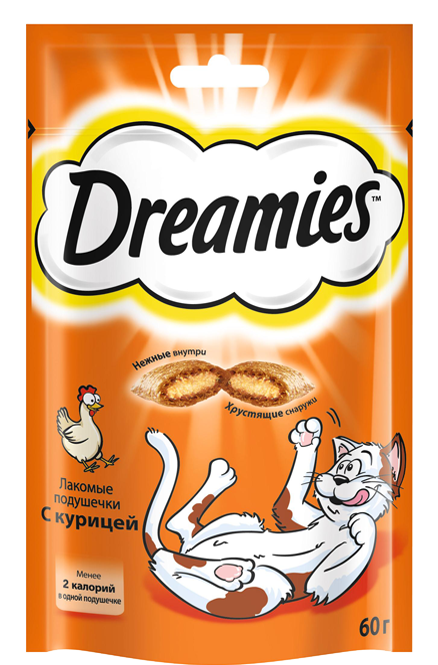 Лакомство для кошек Dreamies с курицей 60 гр.