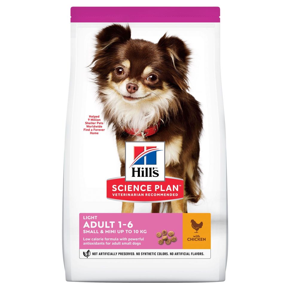 Hill's: Adult Small & Miniature Light Сухой облегченный корм, для собак мелких и миниатюрных пород, курица, 1,5 кг