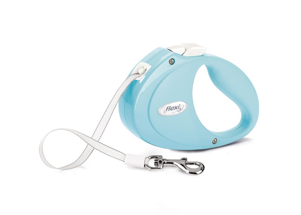 Flexi рулетка Puppy (до 12 кг) 1,9 м лента светло-голубая