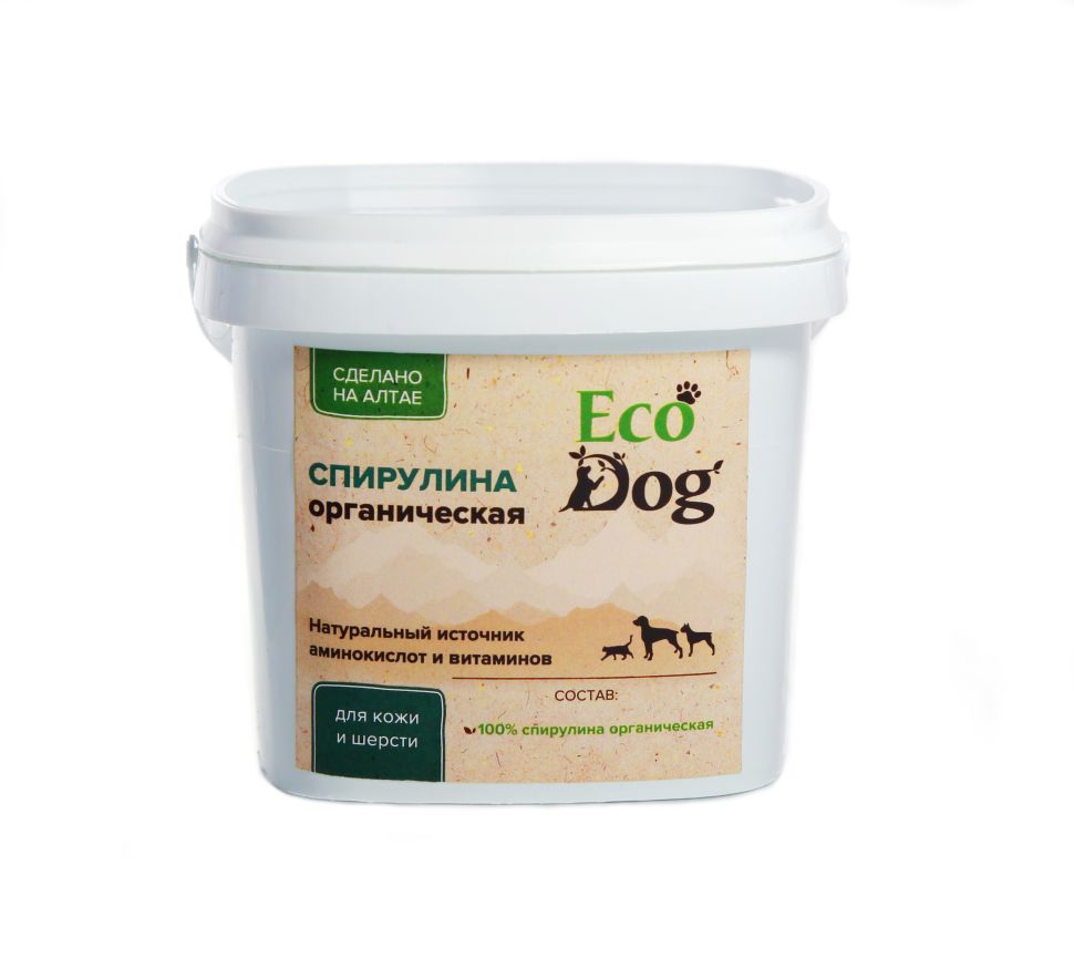 Идальго: ЭкоДог Спирулина органическая, витамины и 18 аминокислот для собак, 100 гр.