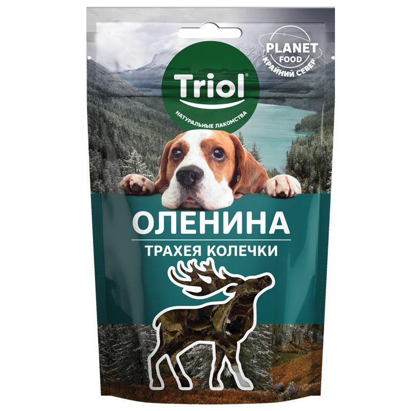 Triol: Лакомство для собак, Трахея оленя в колечках, серия PLANET FOOD, 30 гр.