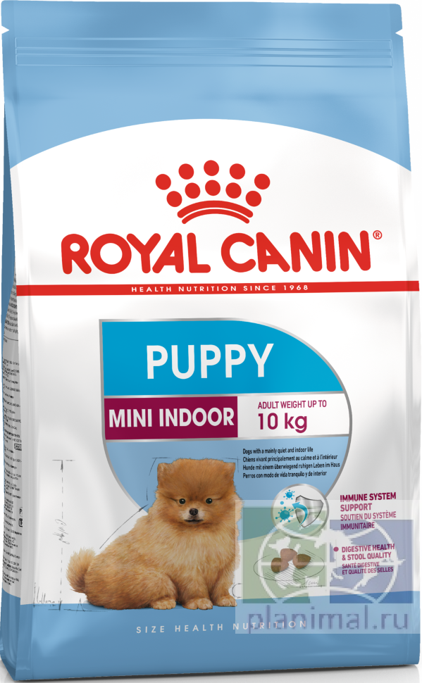 RC MINI INDOOR PUPPY Питание для щенков в возрасте от 2 до 10 месяцев (вес взрослой собаки до 10 кг) живущих в помещении, 0,5 кг