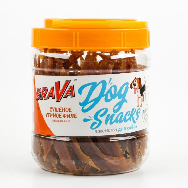 BRAVA лакомство для собак Утиное филе 400 гр.