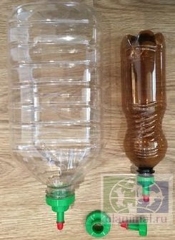 Мирагро: Поилка ниппельная пластик 360 градусов, под бутылку 0,5-5 л. для кроликов и с/х птицы